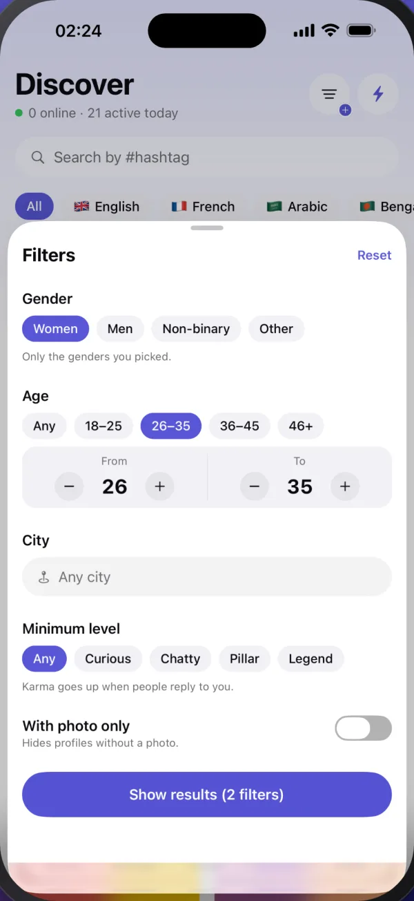 Discover filters