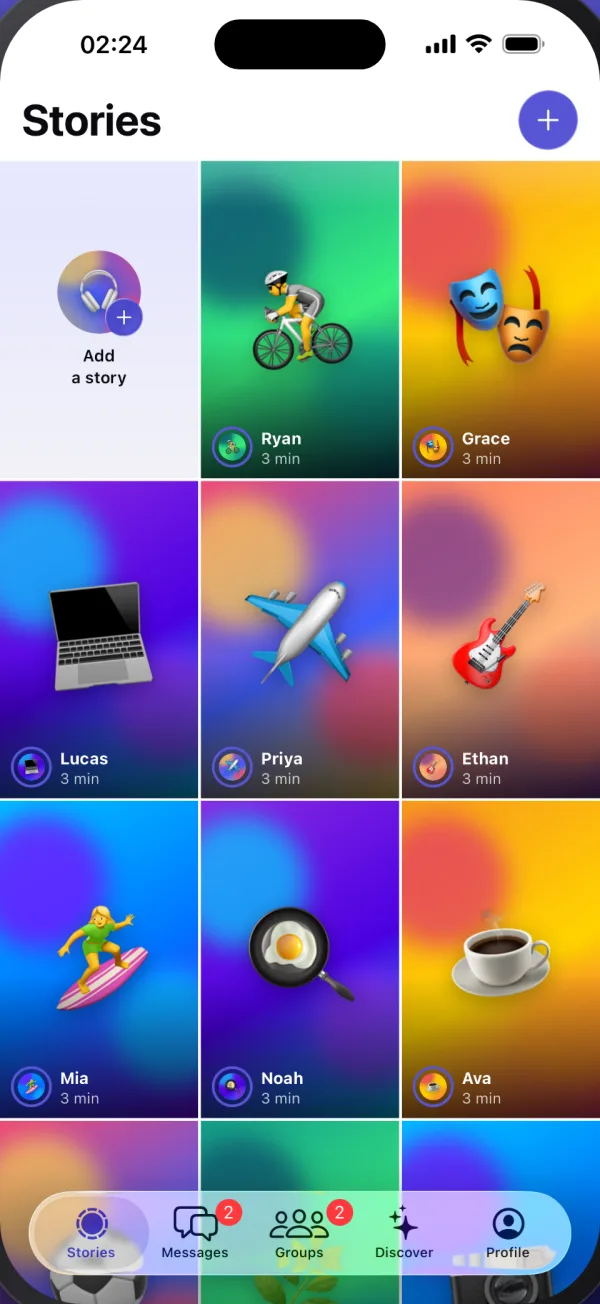 The stories grid