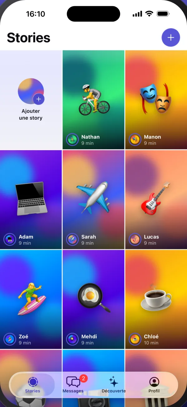 La grille des stories